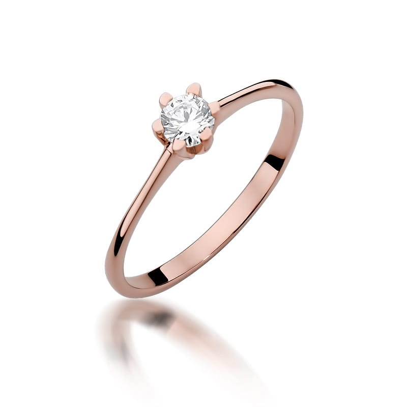 W387 Diamantový prsteň 0,23ct ružové zlato Au 585/1000 2