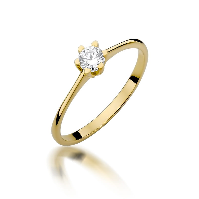 W387 Diamantový prsteň 0,23ct žlté zlato Au 585/1000 2