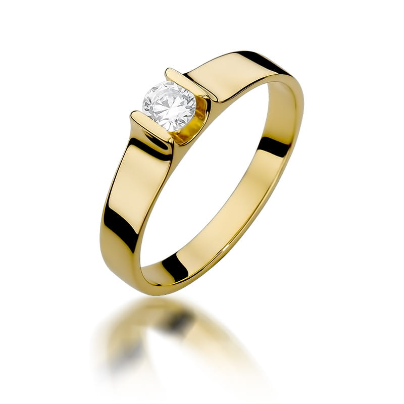 W388 Diamantový prsteň 0,23ct žlté zlato Au 585/1000 2