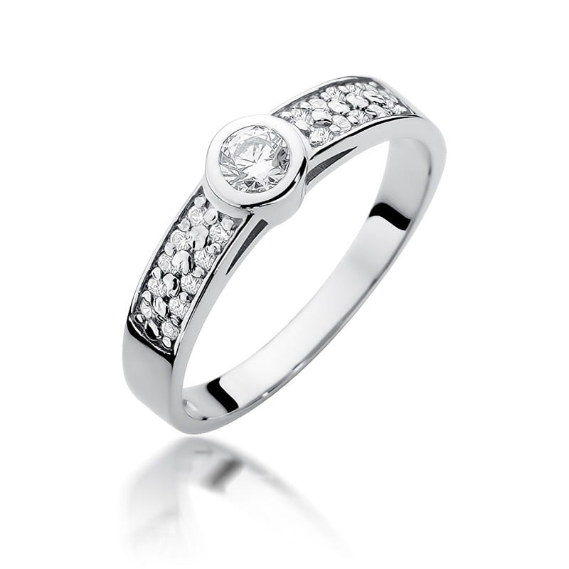 W389 Diamantový prsteň 0,15ct biele zlato Au 585/1000 2