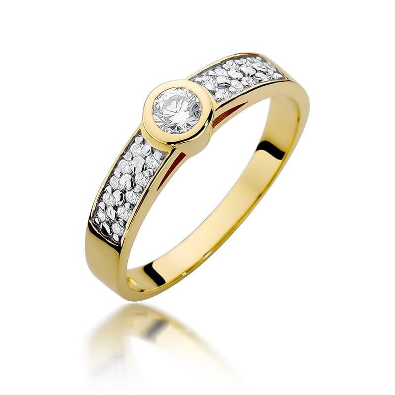 W389 Diamantový prsteň 0,15ct žlté zlato Au 585/1000 2