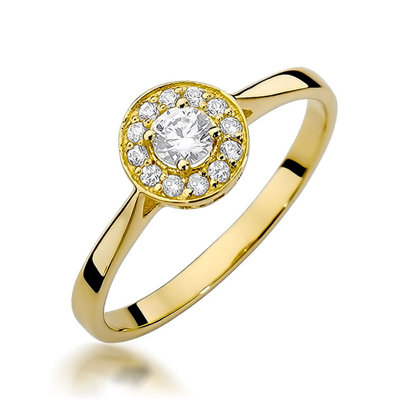 W390 Diamantový prsteň 0,15ct žlté zlato Au 585/1000 2