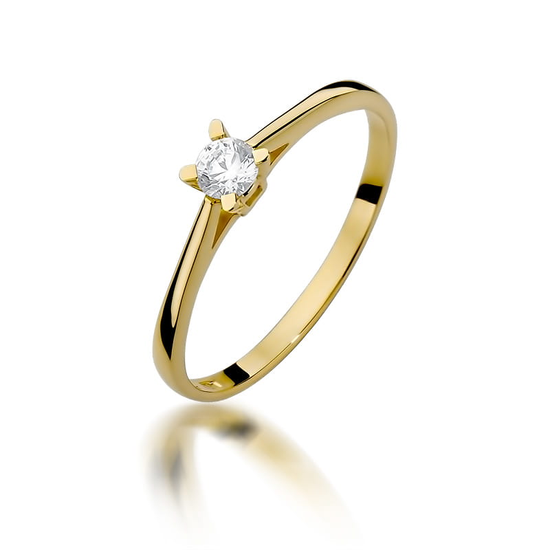 W392 Diamantový prsteň 0,15ct žlté zlato Au 585/1000 2