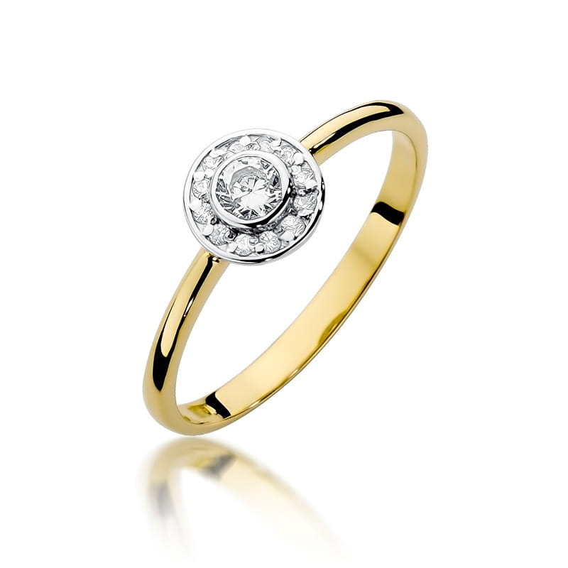 W393 Diamantový prsteň 0,15ct žlté zlato Au 585/1000 2