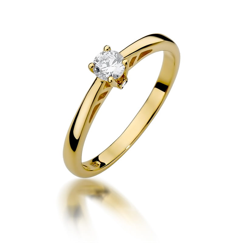 W394 Diamantový prsteň 0,24ct žlté zlato Au 585/1000 2