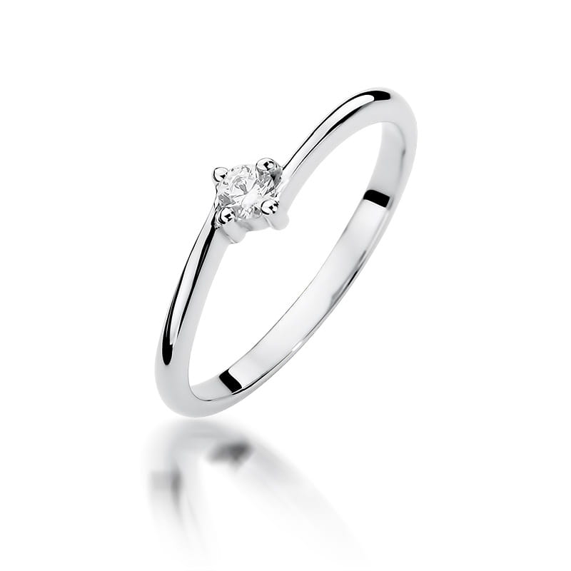 W395 Diamantový prsteň 0,09ct biele zlato Au 585/1000 2