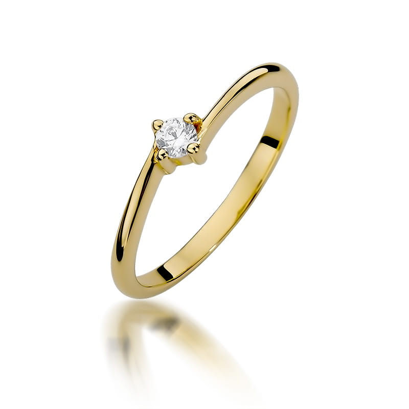 W395 Diamantový prsteň 0,09ct žlté zlato Au 585/1000 2