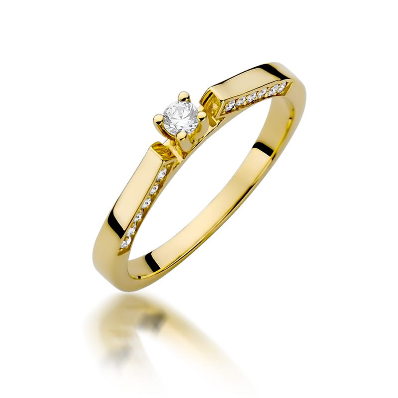 W396 Diamantový prsteň 0,08ct žlté zlato Au 585/1000 2