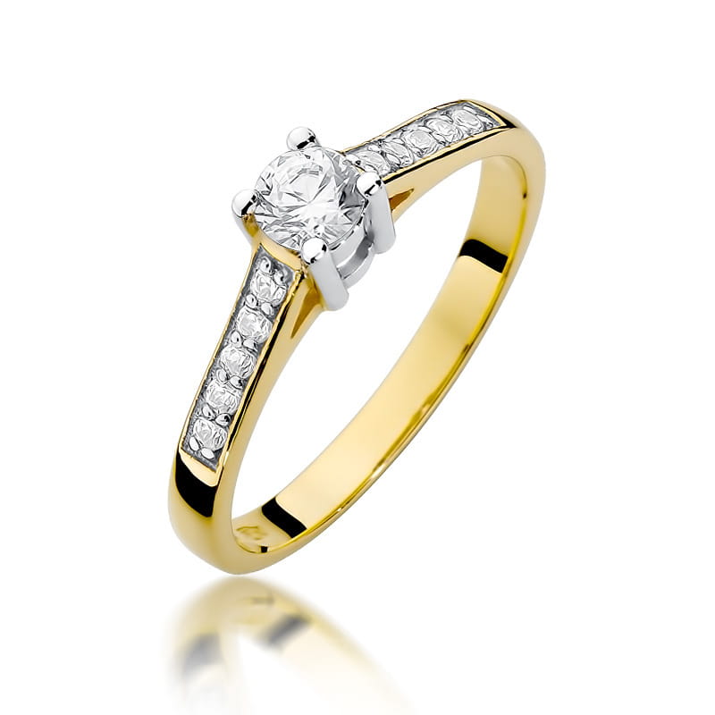 W398 Diamantový prsteň 0,28ct žlté zlato Au 585/1000 2