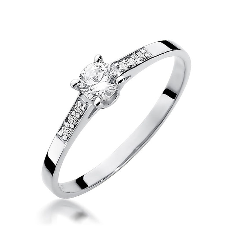 W399 Diamantový prsteň 0,15ct biele zlato Au 585/1000 2