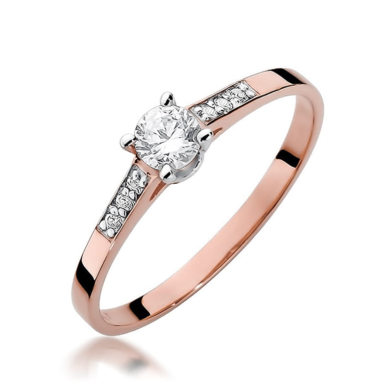 W399 Diamantový prsteň 0,15ct ružové zlato Au 585/1000 2