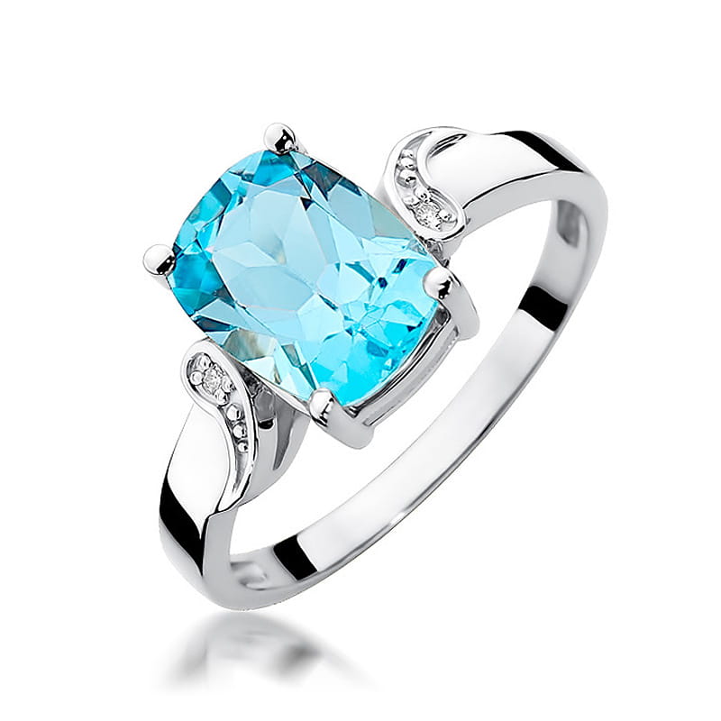 W400 Topaz prsteň 2.40ct biele zlato Au 585/1000 2