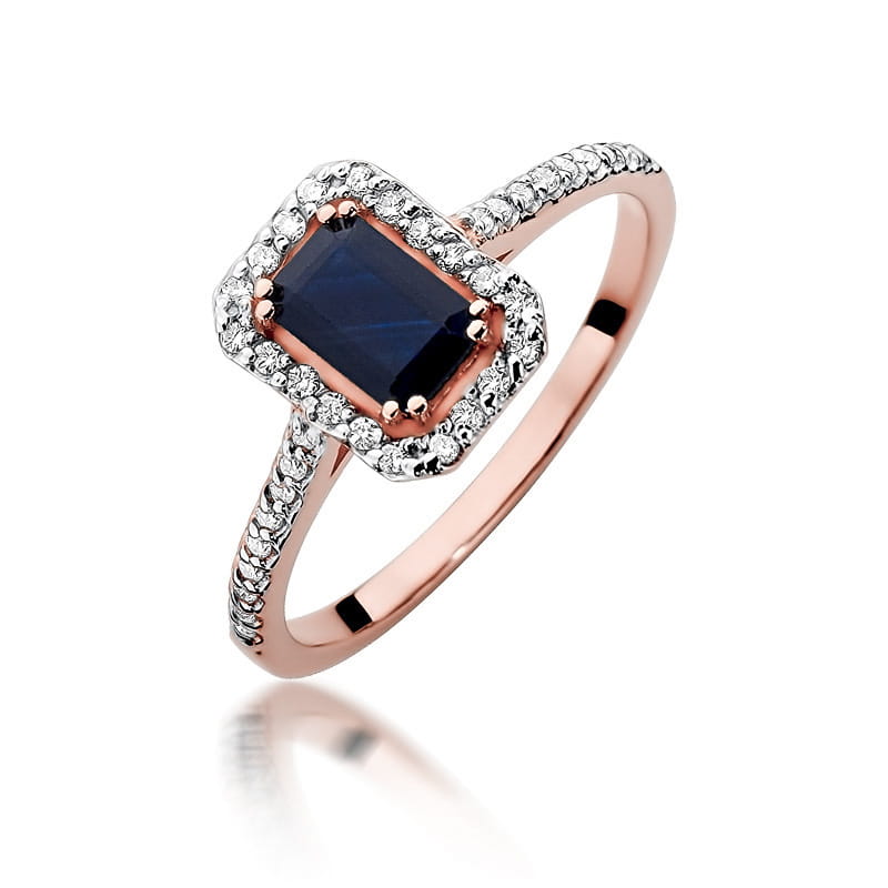 W403 Zafírový prsteň 0,60ct ružové zlato Au 585/1000 2