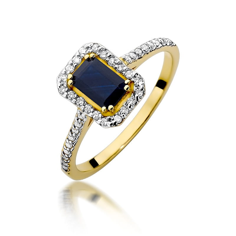 W403 Zafírový prsteň 0,60ct žlté zlato Au 585/1000 2