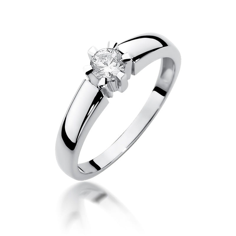W405 Diamantový prsteň 0,23ct biele zlato Au 585/1000 2