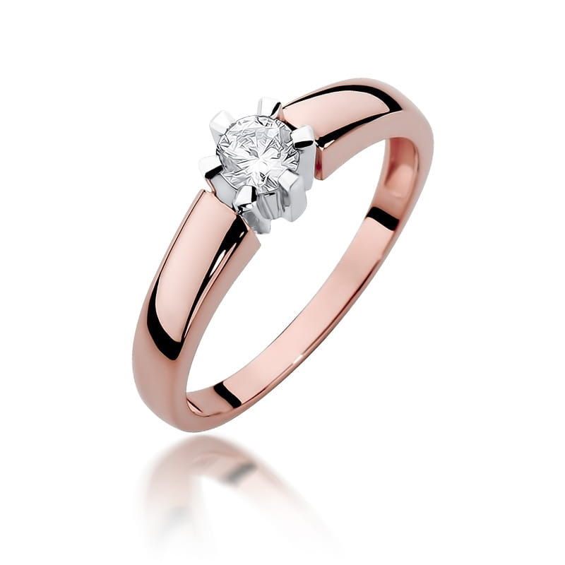W405 Diamantový prsteň 0,23ct ružové zlato Au 585/1000 2