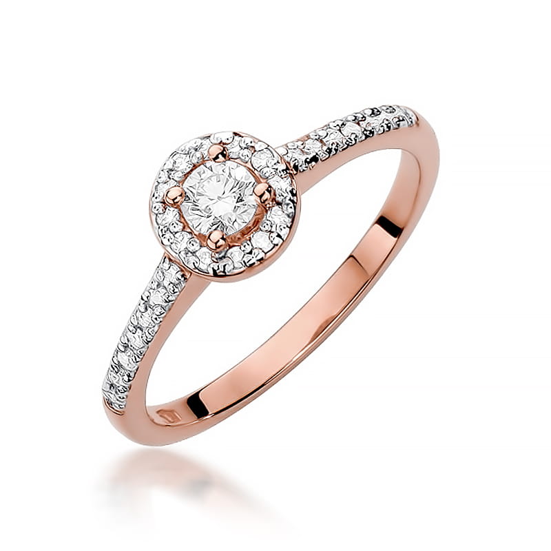 W406 Diamantový prsteň 0,15ct ružové zlato Au 585/1000 2