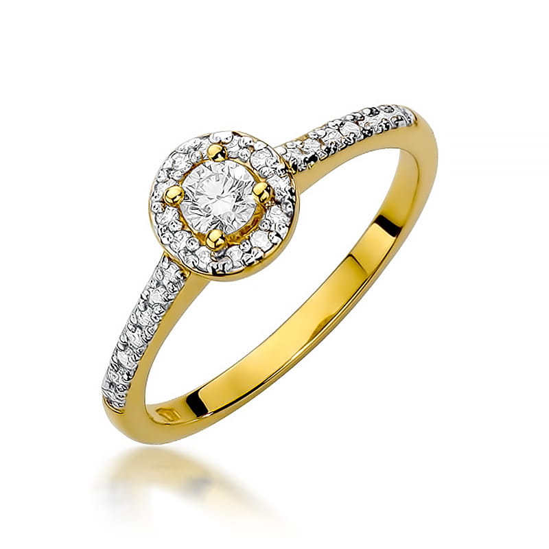W406 Diamantový prsteň 0,15ct žlté zlato Au 585/1000 2