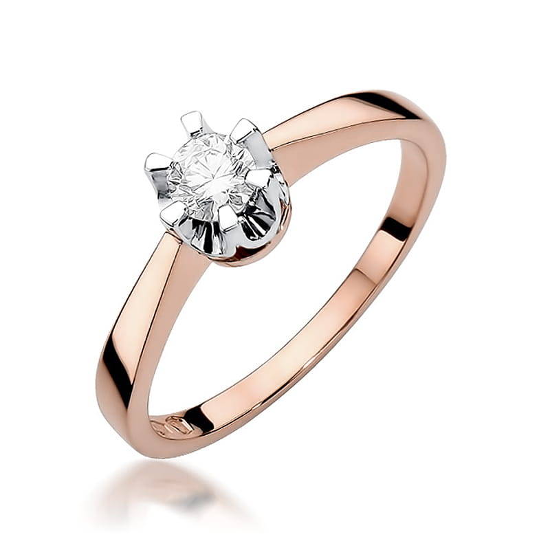 W408 Diamantový prsteň 0,25ct ružové zlato Au 585/1000 2