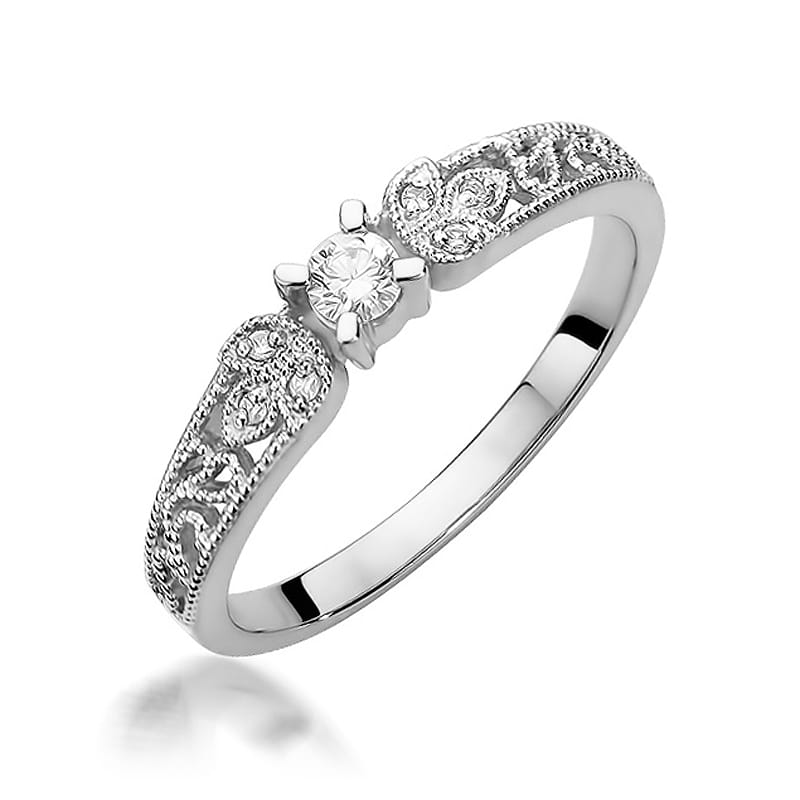 W411 Diamantový prsteň 0,10ct biele zlato Au 585/1000 2