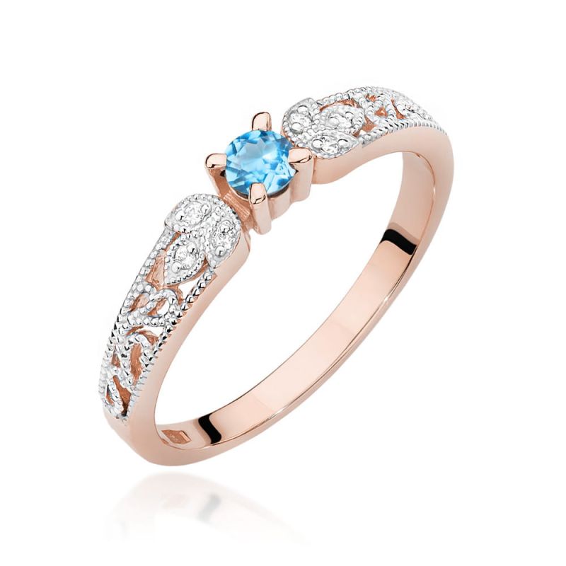 W411 Topaz prsteň 0.15ct ružové zlato Au 585/1000 2
