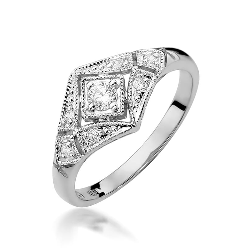 W412 Diamantový prsteň 0,10ct biele zlato Au 585/1000 2