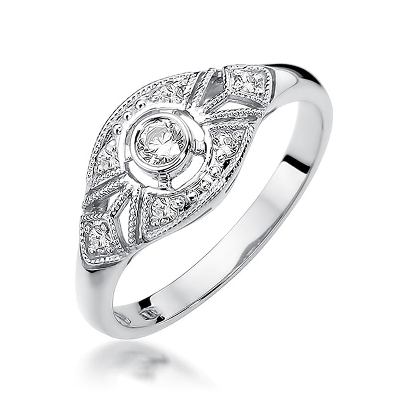 W413 Diamantový prsteň 0,10ct biele zlato Au 585/1000 2