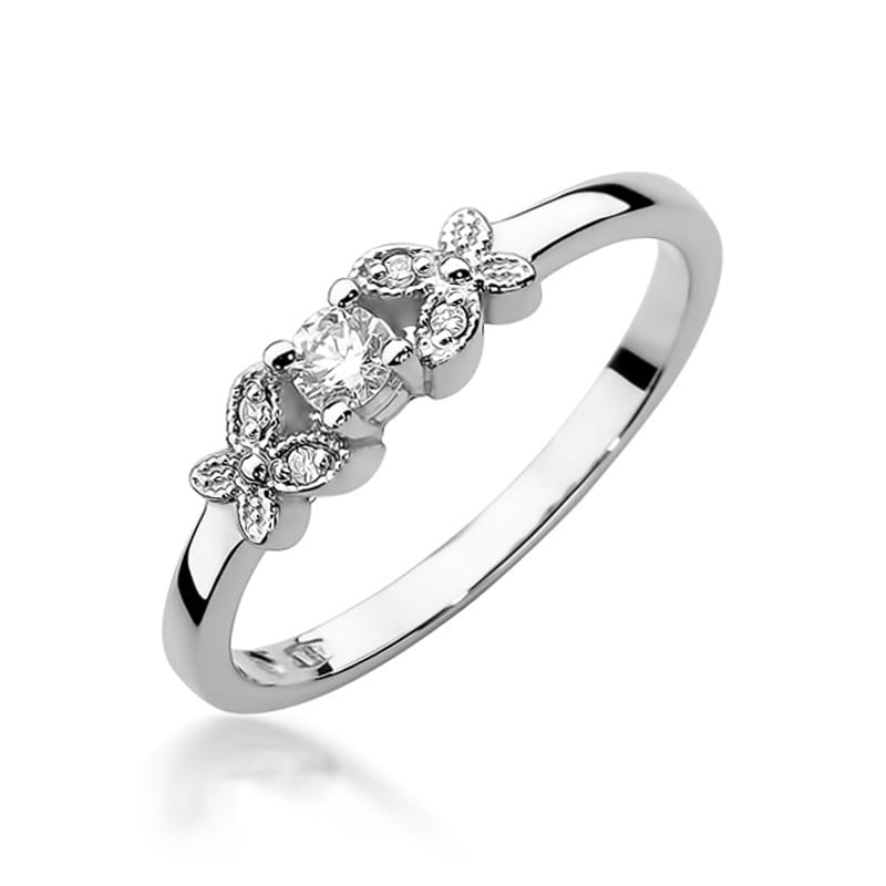 W414 Diamantový prsteň 0,10ct biele zlato Au 585/1000 2