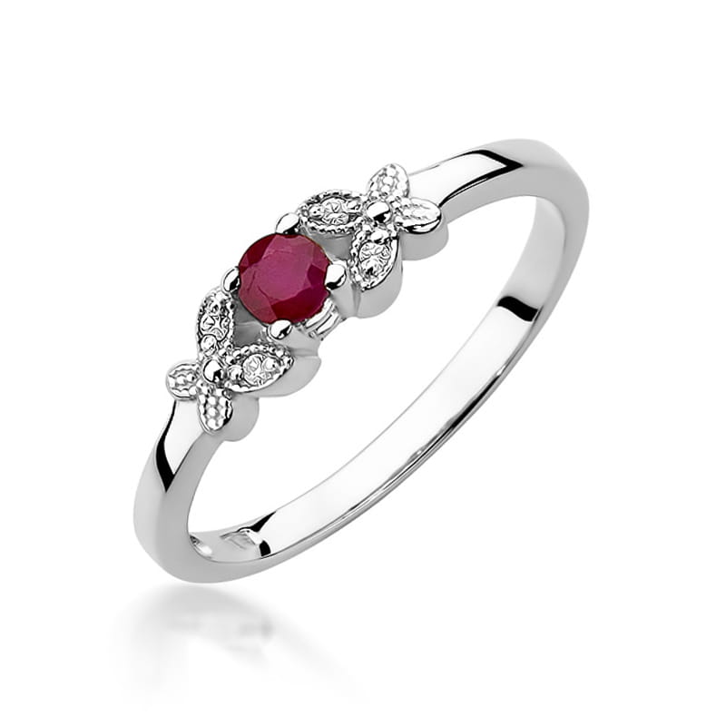 W414 Ruby prsteň 0,15ct biele zlato Au 585/1000 2