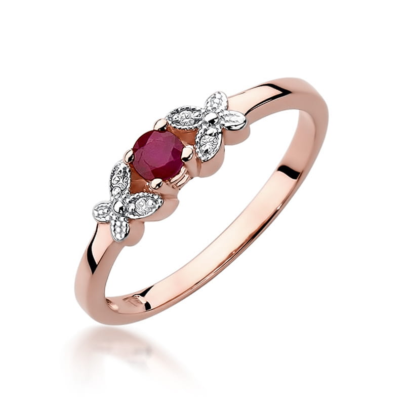 W414 Ruby prsteň 0.15ct ružové zlato Au 585/1000 2