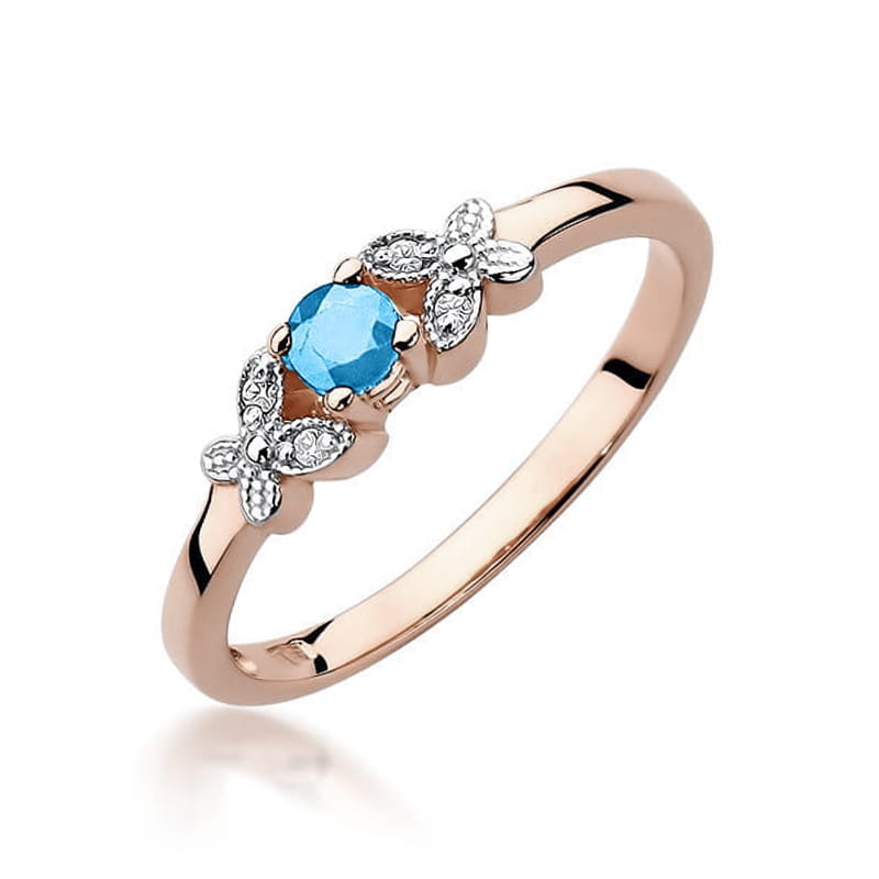 W414 Topaz prsteň 0.15ct ružové zlato Au 585/1000 2