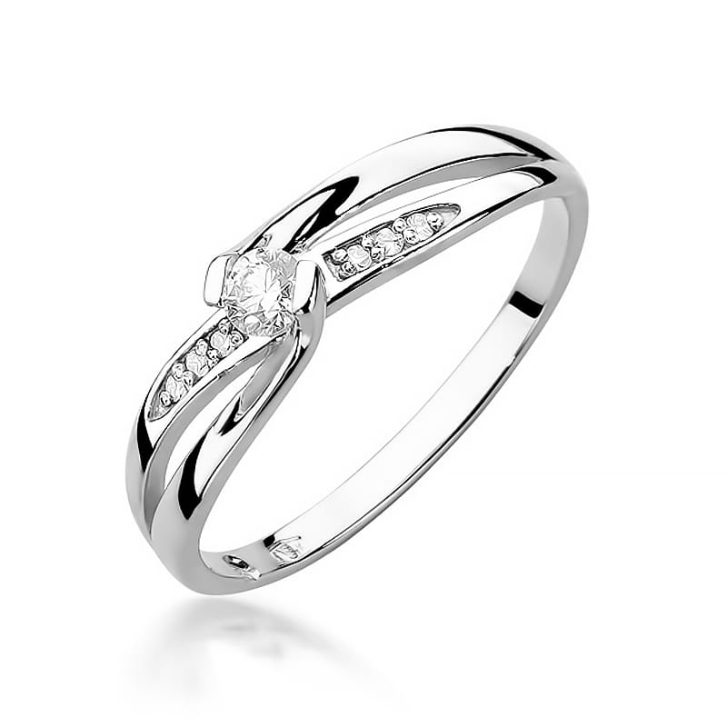 W415 Diamantový prsteň 0,10ct biele zlato Au 585/1000 2