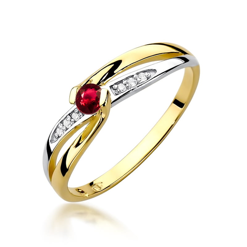 W415 Ruby prsteň 0,15ct žlté zlato Au 585/1000 2
