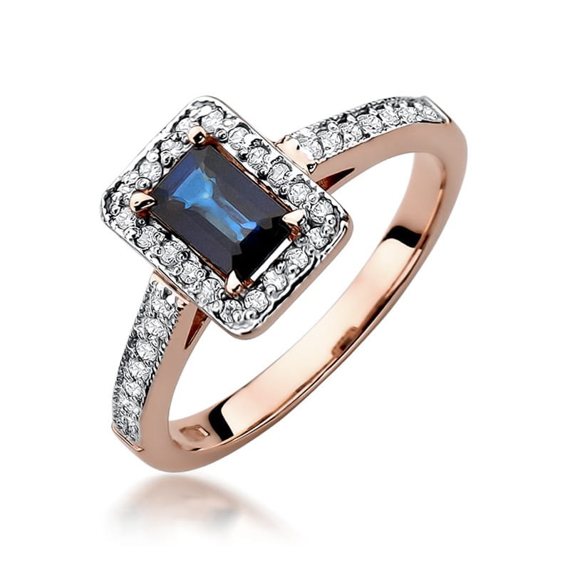 W422 Zafírový prsteň 0,60ct ružové zlato Au 585/1000 2