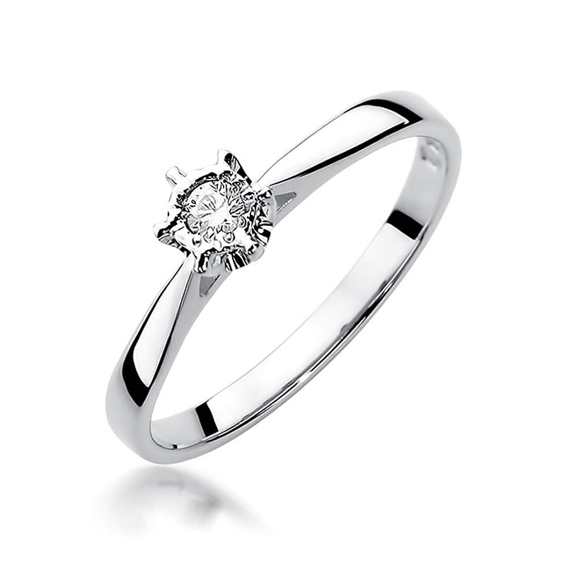 W426 Diamantový prsteň 0,05ct biele zlato Au 585/1000 2