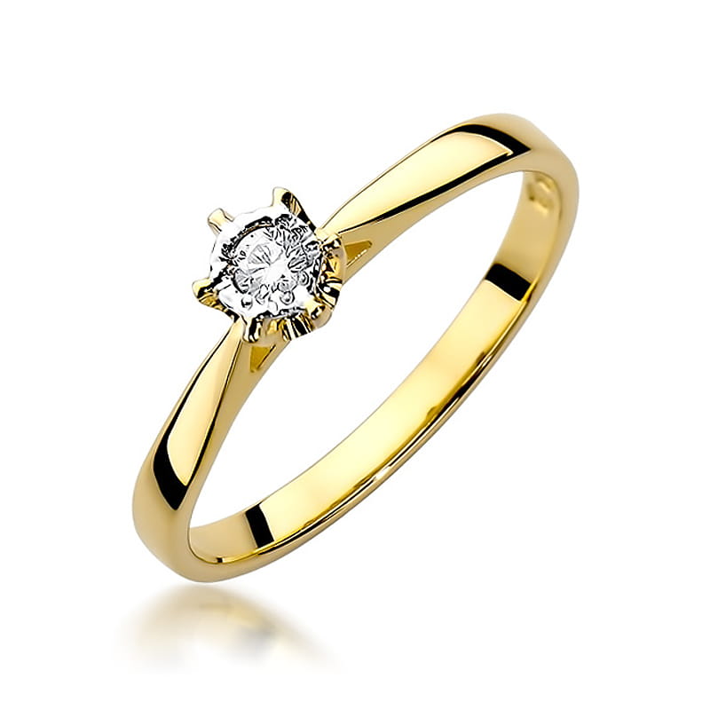W426 Diamantový prsteň 0,05ct žlté zlato Au 585/1000 2