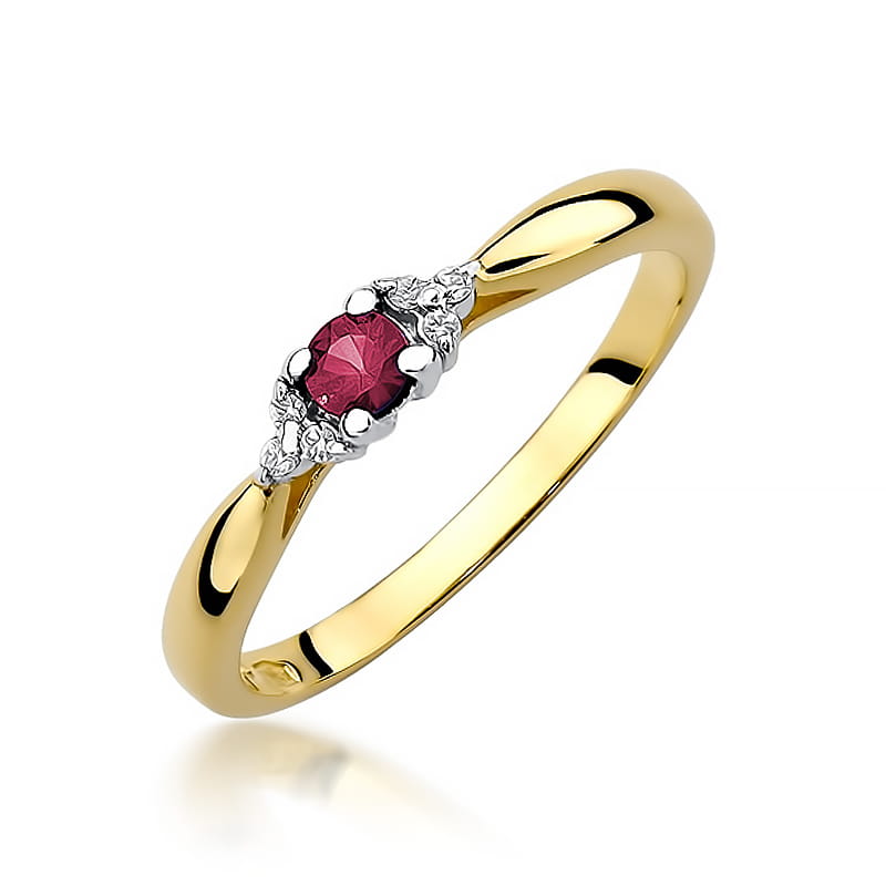 W428 Ruby prsteň 0,15ct žlté zlato Au 585/1000 2