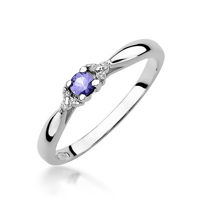 W428 Tanzanitový prsteň 0,15ct biele zlato Au 585/1000 2