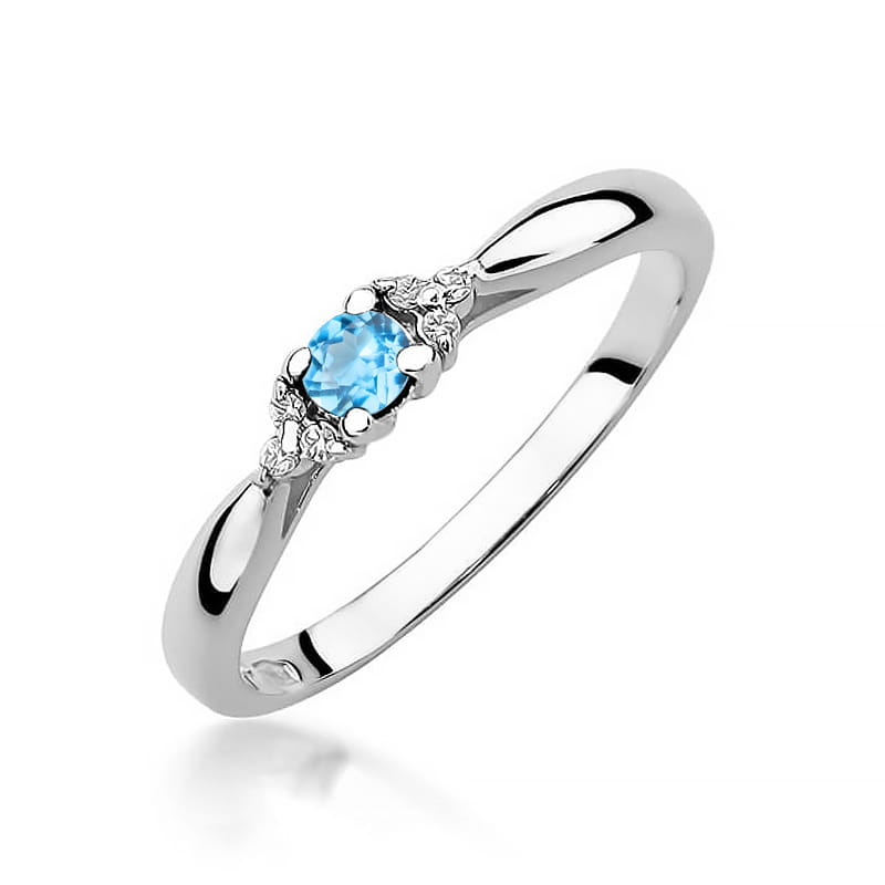 W428 Topaz prsteň 0,15ct biele zlato Au 585/1000 2