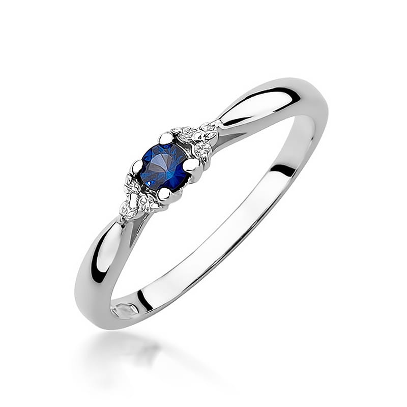 W428 Zafírový prsteň 0,15ct biele zlato Au 585/1000 2
