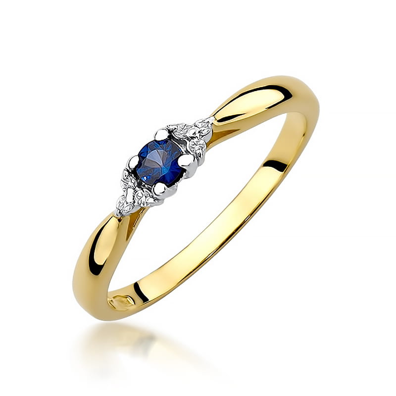 W428 Zafírový prsteň 0,15ct žlté zlato Au 585/1000 2