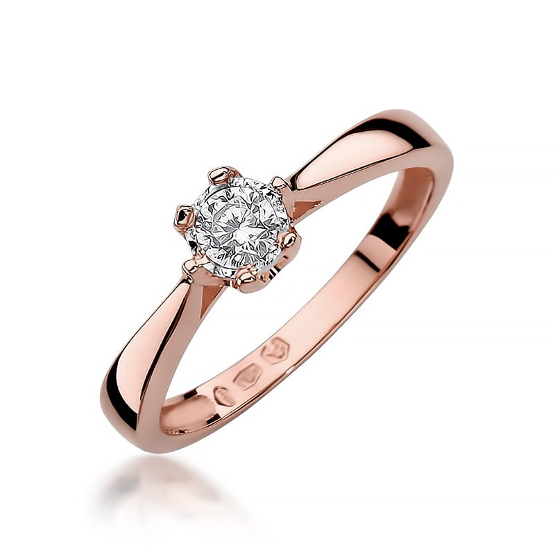 W429 Diamantový prsteň 0,20ct ružové zlato Au 585/1000 2