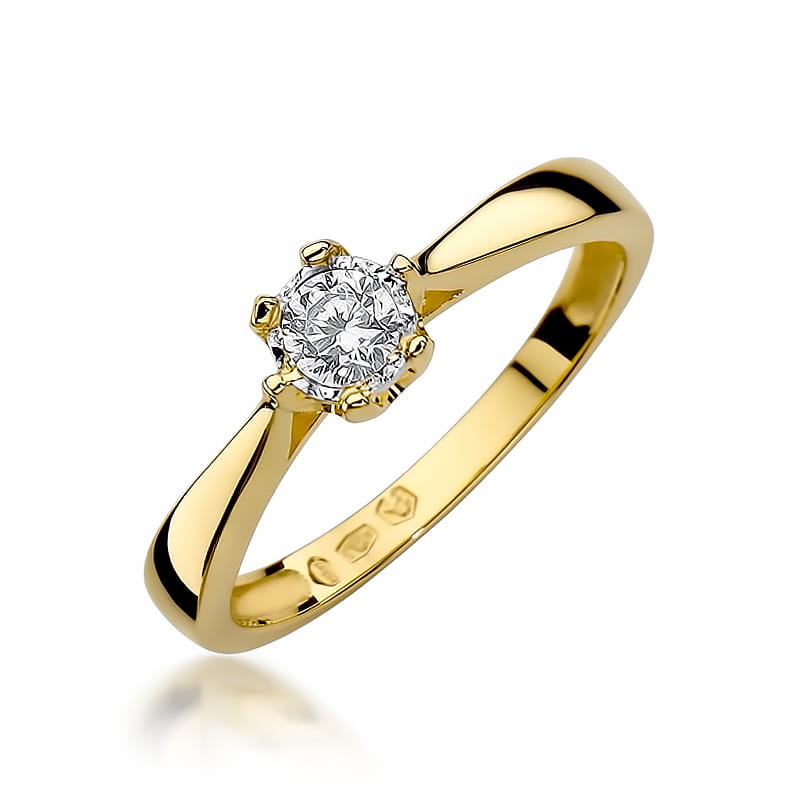 W429 Diamantový prsteň 0,20ct žlté zlato Au 585/1000 2