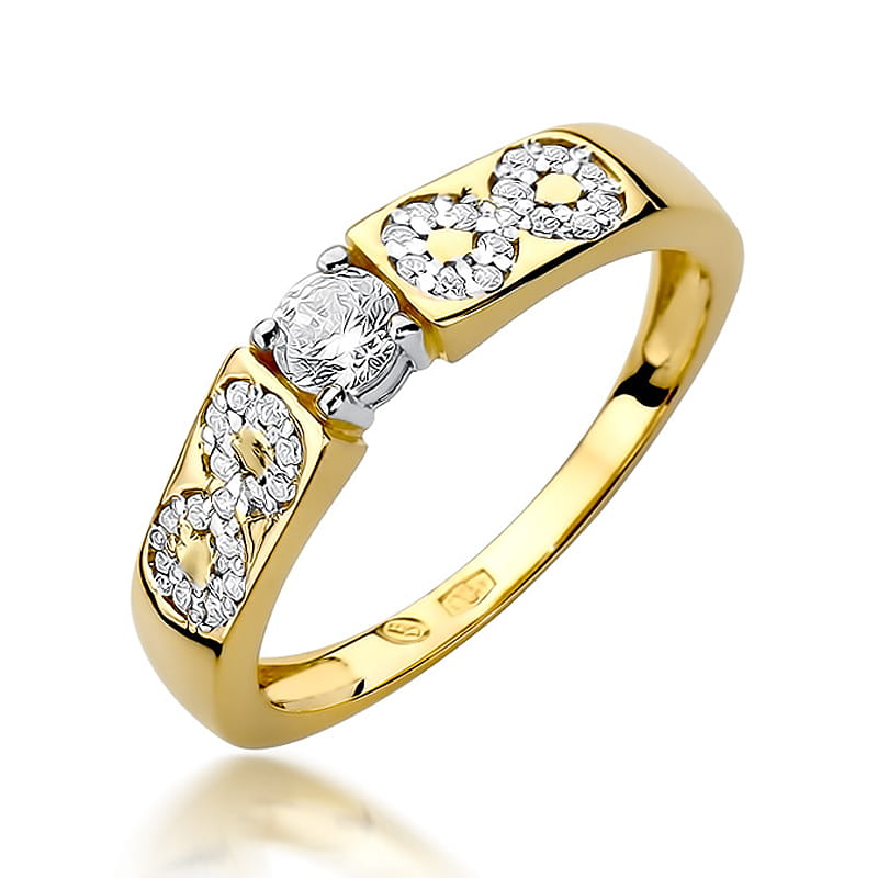 W431 Diamantový prsteň 0,20ct žlté zlato Au 585/1000 2