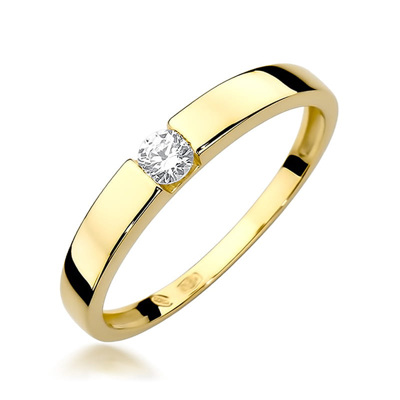W432 Diamantový prsteň 0,12ct žlté zlato Au 585/1000 2