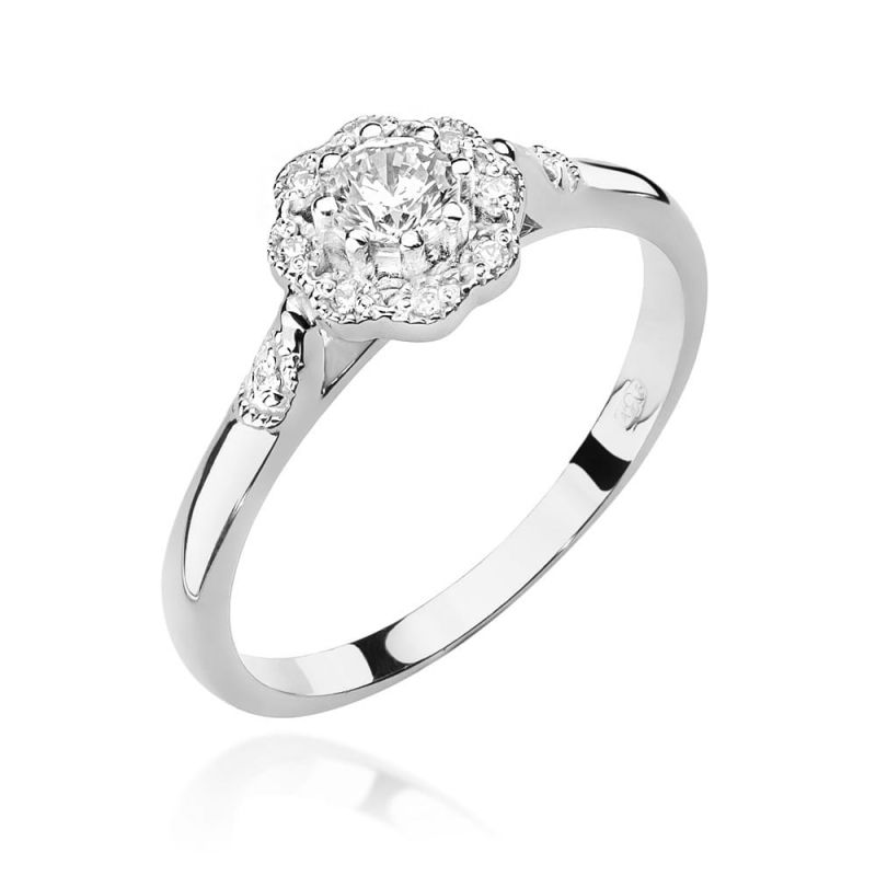 W434 Diamantový prsteň 0,23ct biele zlato Au 585/1000 2