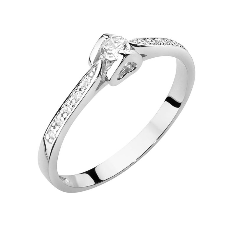 W435 Diamantový prsteň 0,10ct biele zlato Au 585/1000 2