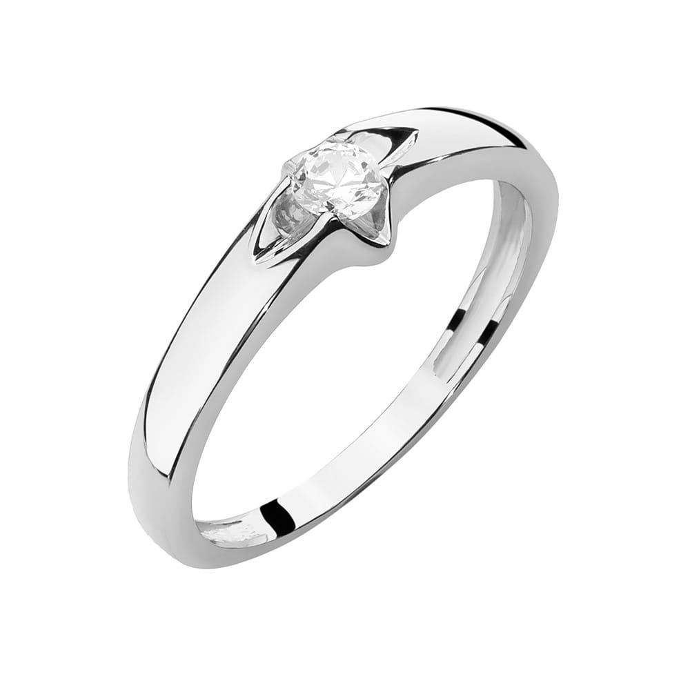 W436 Diamantový prsteň 0,12ct biele zlato Au 585/1000 2