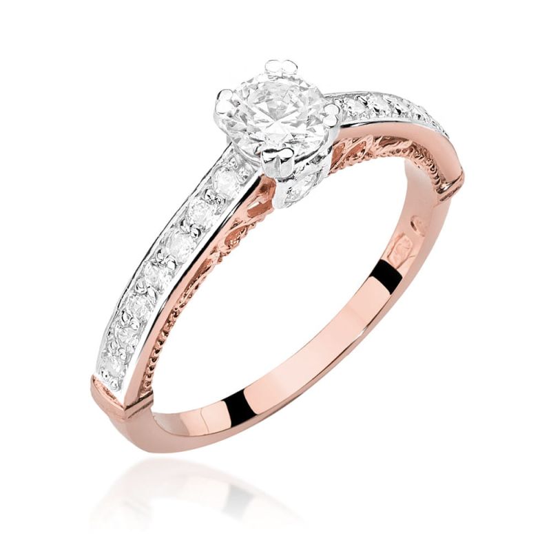 W439 Diamantový prsteň 0,30ct ružové zlato Au 585/1000 2