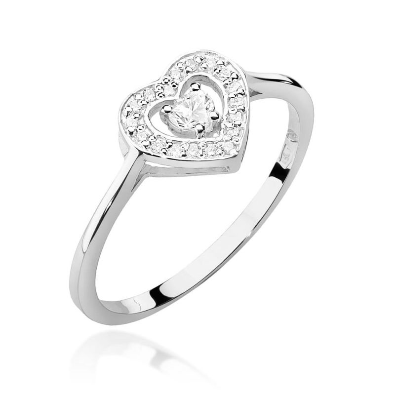 W442 Diamantový prsteň 0,10ct biele zlato Au 585/1000 2